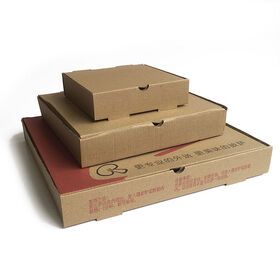 Wholesale multiple sizes custom logo corrugated packaging box foldable take out 12 14 inch pizza box