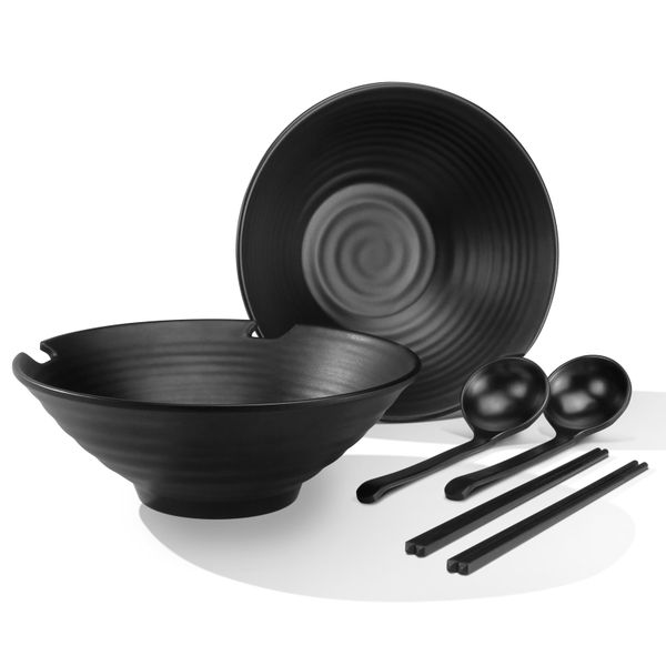 Hot selling customized chinese japanese instant  ramen noodle soup serving  bowl melamine ramen bowls with chopstick