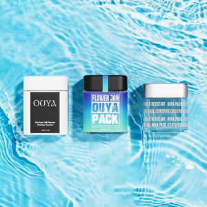 Child proof storage container clear glass square flower jar 3.5 gram 2oz 3 oz glass jars with safety caps matte black square lid