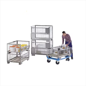 Industrial Storage Folded Metal Wire Mesh Hot Dip Galvanised Box Pallet