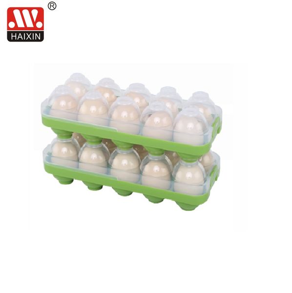 Plastic Egg Storage for Refrigerator, Egg Tray Container with Lid