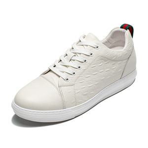 OEM Factory men sports elevator  shoes  sneakers  hight increase 6cm shoes for men white sneaker