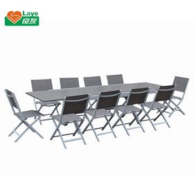 Factory Price 11pcs Dining Table Garden Furniture for Outdoor