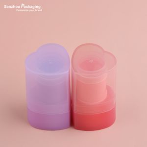 Pink heart makeup stick tube empty lipstick cute eco chap stick container large lip balm blush stick tube 4.5g