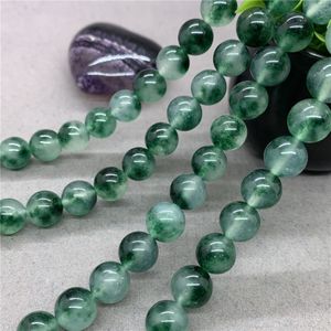 Wholesale Green Chalcedony Round Smooth Beads Loose Natural Stone Beads For Jewelry Making (AB2104)