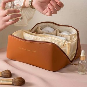 DS3932 Waterproof Make up Organizer with Divider Pouch PU Travel Makeup Bag Large Capacity Cosmetic Bags for Women Toiletry Bag