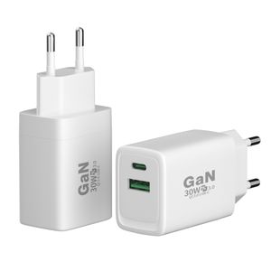 Wholesale Wall GaN Charger 30W Type C charger USB charger with full certificate CE KC KCC