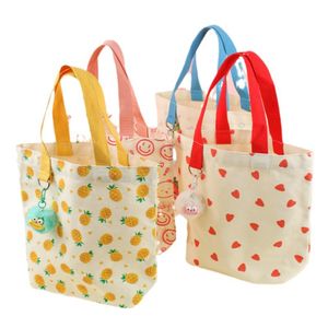 Cotton bag student outdoor portable color canvas blank foldable reusable cotton tote bag