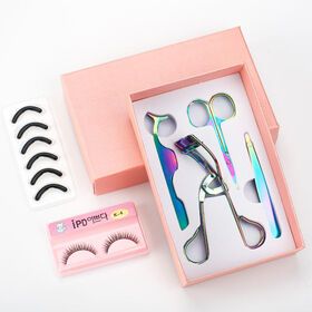 Professional Stainless steel eyelash clip beauty Cosmetic tool makeup full set eyebrow scissors with gift box
