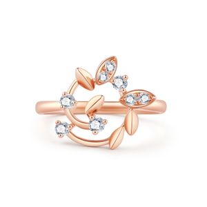 Hot Sale 18K Rose Gold Ring With Round Shape Diamond Trendy Jewelry New Design For Women