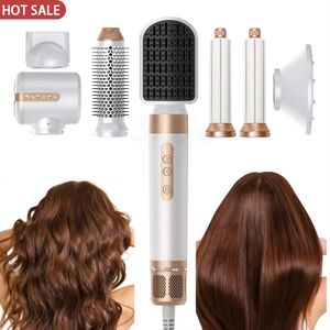 Professional 7 In 1 Multi-function Hot Air Comb Negative Ion Hair Straightener Curler Ionic Hair Dryer Hot Air Brush