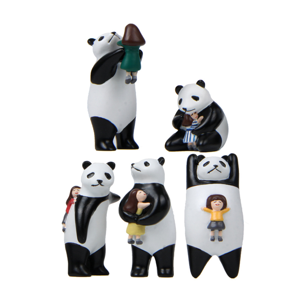 Zhejiang Henglin International Trade Co., Ltd. 2024 New Design Model Railway Train Figure Ho Scale Painted Animal Pvc Cute Panda
