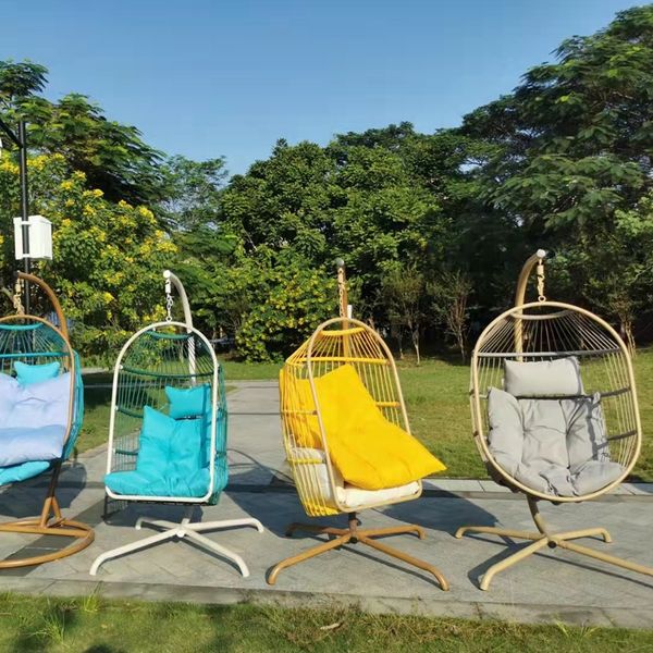 Modern indoor rattan hanging egg chairs garden swing chair outdoor furniture