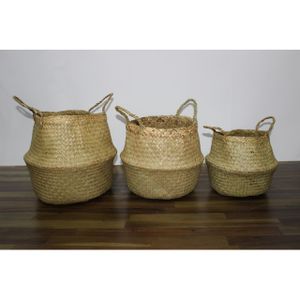 High Quality Handmade Small Folding Belly Baskets Set of 3 Best Price Vietnam Manufacture for Toys