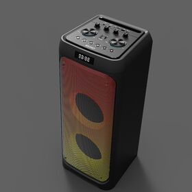 2*6.5''Big power portable party bluetooth speaker with flame light