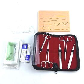 Open surgical complete suture training/practice kit for medical students-suture pad with pre-cut wounds and suture kit