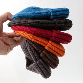 Warm Knit Short Trawler Watch Docker Hats Roll Up Skull Cap Merino Wool Men'S Fisherman Beanie Bulk