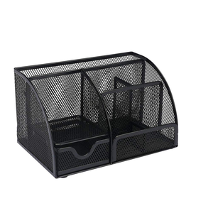 Office & school  wire metal mesh desktop pen holder desk organizer