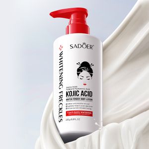 OEM Free Sample Low MOQ Kojic Acid Whitening Tender Body Lotion Moisturizing Skin Whitening Body Lotion Unisex Lightening Cream