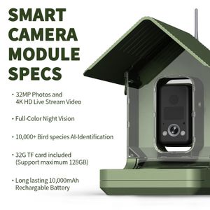 10000mAh large battery BirdCam smart bird feeder AI detection 4K bird feeder with camera WILLFINE