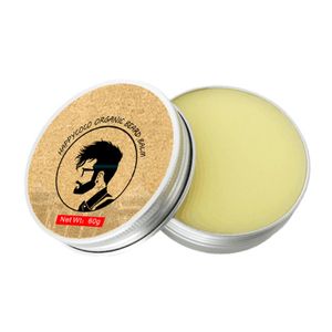 Private Label 60g Organic Argan Oil Beard Wax Leave-In Conditioner for Men's Beard Growth Balm Sealed in Gift Box