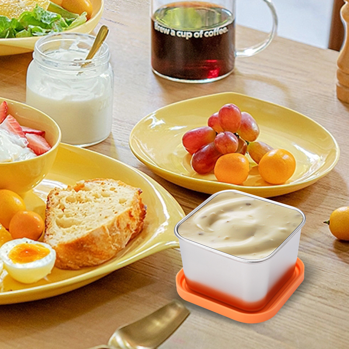 Yiwu Qing Fan Technology Co., Ltd. 6 Pack Salad Dressing Container 2Oz/60ml Stainless Steel Small Condiment Containers with Lids Silicone Sauce Cups
