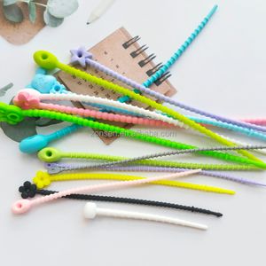 Wholesale Eco Friendly Silicone Cable Tie Multi-purpose Wiring Harness Adjustable Rubber Zip Tie Twist Cable Tie