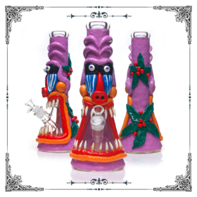 HF GLASS PRODUCTS CO.,LIMITED 14inches 7mm Thickness Glass Smoking Pipe 3-D Hand Painting Glass Water Pipe Mixed Colors Smoking Glass Water Pipe Wholesale