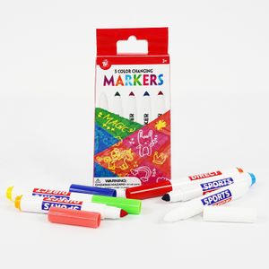 New arrivals for 5 pcs Amazing Marker Pen Magic Color Changing Markers Art Supplies for Kids and Adults