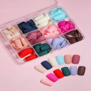 288PCS Wholesale Full Cover Matte Nail Tips Mix Color Press On Nails False Nails