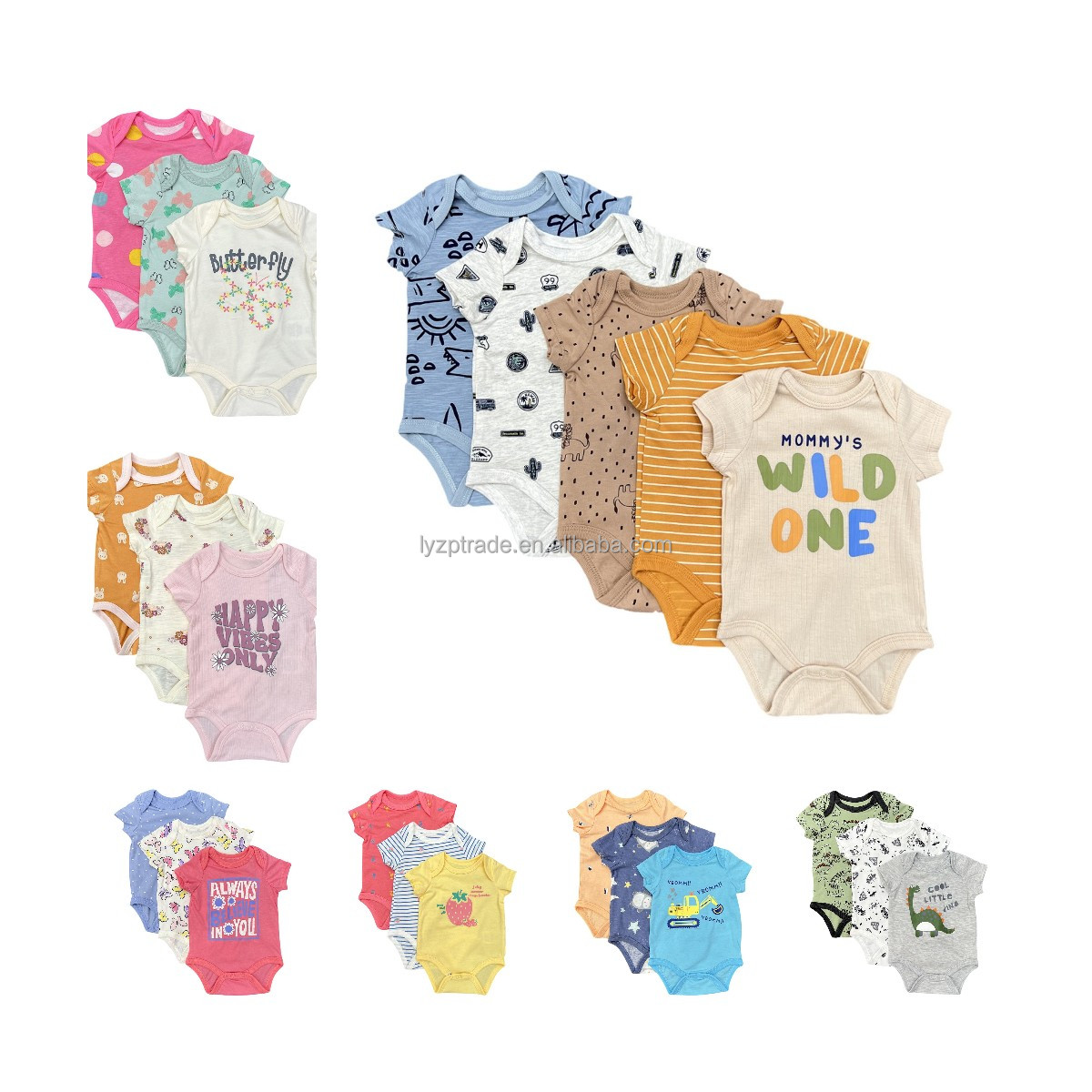 Foshan Chancheng District Liye Zhenpin Clothing Firm (individual Business) New arrivals wholesale baby rompers 100% cotton boy jumpsuits 3 pack baby clothing set cheap baby clothes in stock kids bodysuit