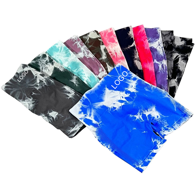 Wuhan Wateli Sports Products Co., Ltd. 2024 Hot Sales Custom Logo Sports Wear Seamless Tie Dye Running Shorts Plus Size Women's Yoga Workout Gym Biker Shorts