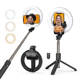 Portable Foldable Rechargeable Tiktok Fill Light with Bluetooth Video Live At Night Fill Light Led Selfie Ringlight With Tripod