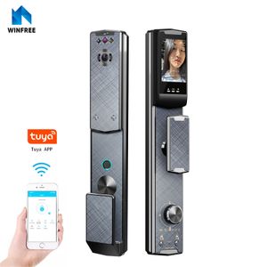 High Security Wifi Tuya Automatic Biometric Door Lock Digital Camera Lock Fingerprint 3D Smart Door Lock with Face Recognition