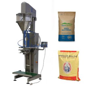 10 25 kg Powder Flour Milk Woven Kraft Paper Pouch  Filling Clamping Bags Filling Packing Packaging Machine