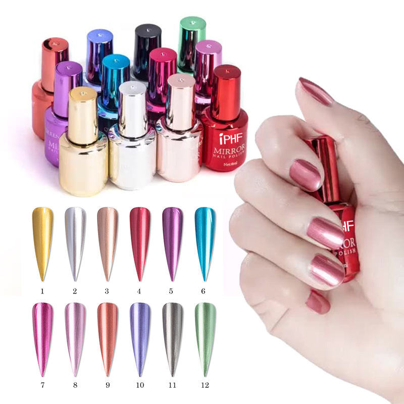 Yiwu Varoran Beauty Supplies Co., Ltd. 2023 Hot Nail Polish Custom Logo Nail Mirror Glitter Gel Metallic Colorful Polish Metal Effect
