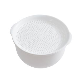 TOPFENG 2 in 1 Drain Basket Vegetable Washing Basket Plastic Wash Basket tool White Fruit Drarin Container With Cover