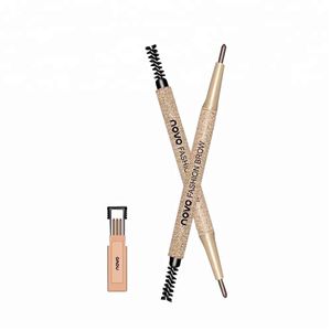 NOVO Double Head Automatic Rotating Waterproof Eyebrow Pencil With Eyebrow Card Three Replacement Refills