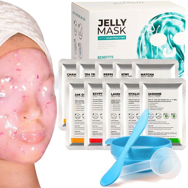 2024 Organic Natural Plant Peel Off Rubber Jelly Mask Powder Individual Hydro Face Mask Powder Pearl Jelly Mask