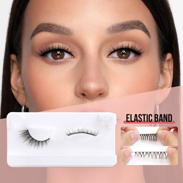 private label New elastic black band qingdao high quality bulk 3d full strip eyelashes natural