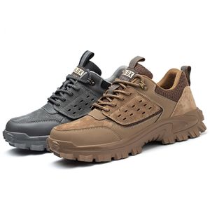 Wholesale Breathable Genuine Leather Safety Steel Toe Light Weight Work Safety Shoes for Men