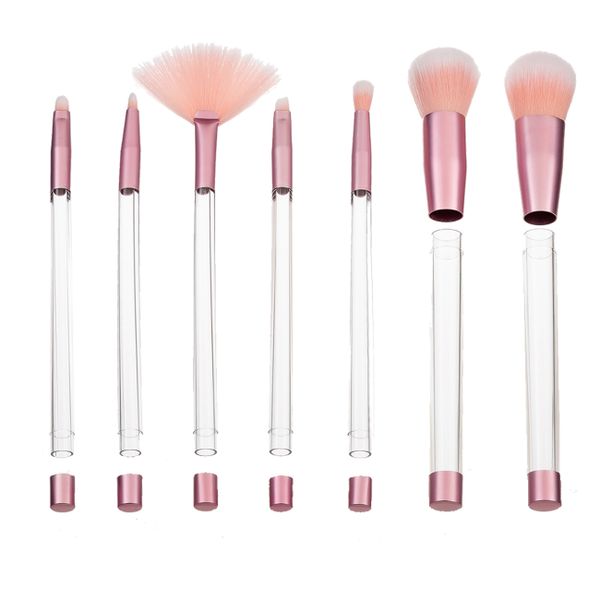 Glitter 7pcs Metal Diy Emtpy Tube Barrel Floating Empty Makeup Brush Set