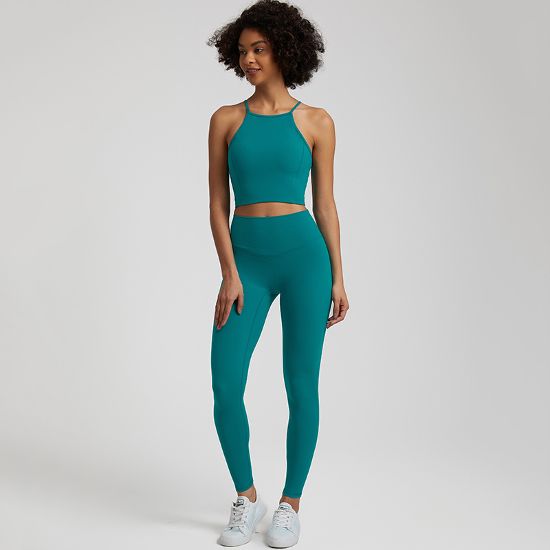 Wholesale Women Sports Wear Workout Set Tights 2 Pieces Yoga Bra And Leggings Gym Fitness Yoga Set