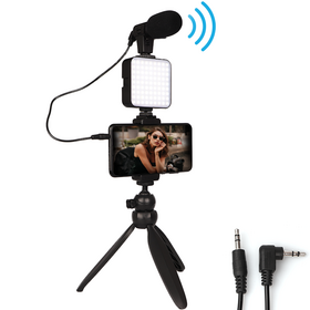 High Quality Mini LED Light Kit Mobile Phone Microphone Video kit mini Microphone Fill Light With Tripod