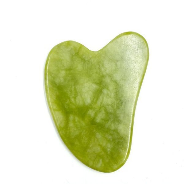 Manufacturer Promotion Green Color 100% Natural Jade Stone Green Crystal Gua Sha Scraping For Anti Aging