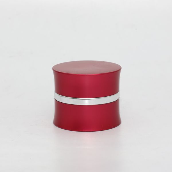 Hot Sale Metallic Red Cosmetic Packaging Aluminum Jar With Inside PP Jar For Nail Gel