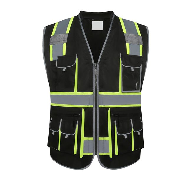 OEM Service Unique Design Solid Color Security Vest High Visibility Front Zipper Style Cheap Price Hi Vis Safety Vest
