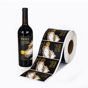 custom square self adhesive roll waterproof spot uv labels and stickers bottle packaging printing maker
