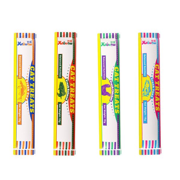 Foreign Trade English Version Strip 15G Snack Nutrition Wet Food Fat Hair Chin Meat Paste Cross-Border Wholesale