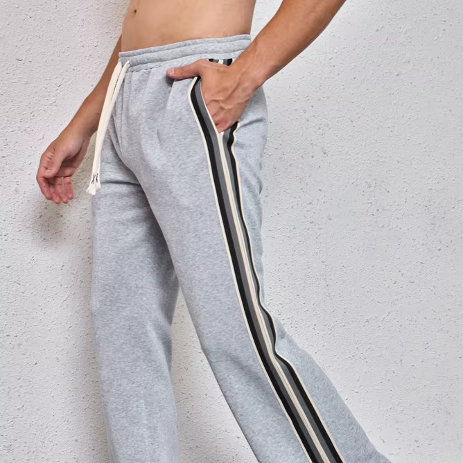 Striped Comfort Sweatpants Trousers Elastic Waist Loose Straight Leg Work Long Comfortable Cargo Trousers For Men